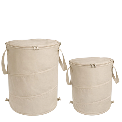 2_x_opvoubare kampeerprullenbakken_60 en 90ltr in de kleur beige - kampeerprullenbak.nl
