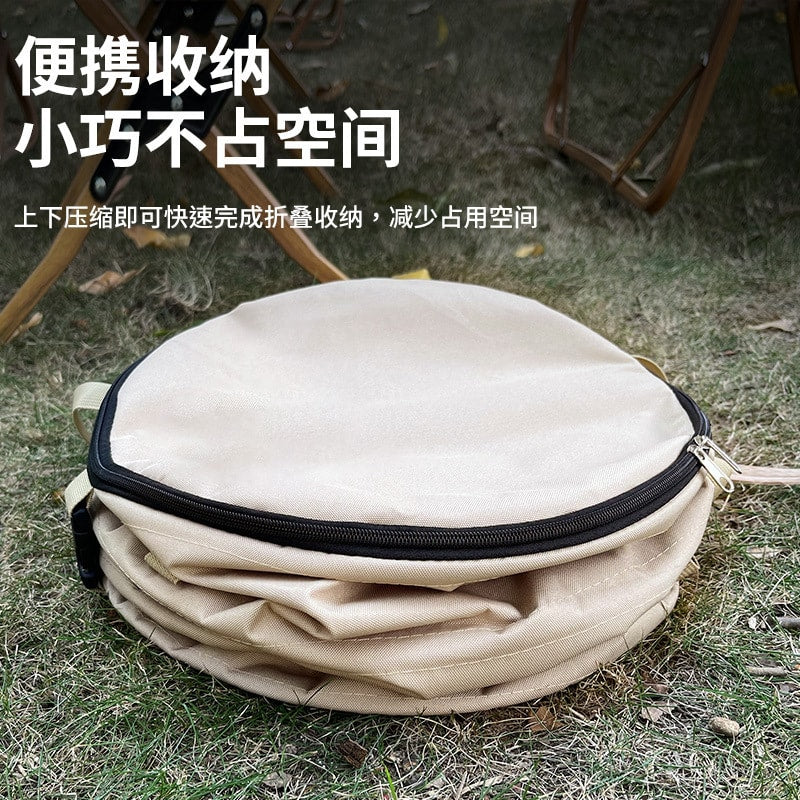 Outdoor Collapsible Camping Trash Can with Lid Garden Picnic Camping Storage Barrel Large Capacity Portable Storage Bag