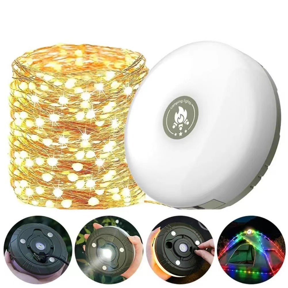 Overzichtsfoto van de lichtsnoer van camping Lights 10meter