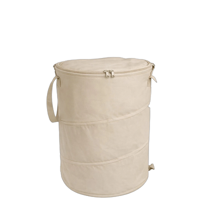 productfoto van een opvouwbare kampeerprullenmand medium 60ltr beige