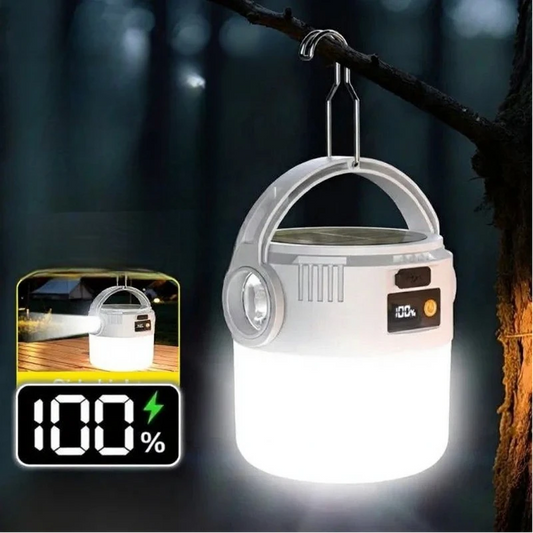 Oplaadbare LED Kampeerlamp – Solar & USB | Draagbaar Tentlicht