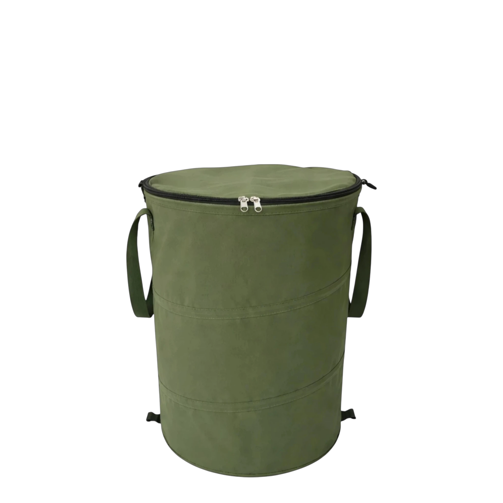produktfoto van opvouwbare prullenbak 60ltr met rits voor  deksel groen